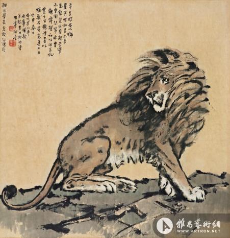 徐悲鸿动物题材代表巨制——《雄狮》
