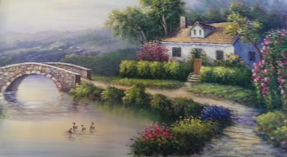 漓龙画院画家姜可道的山水画作品