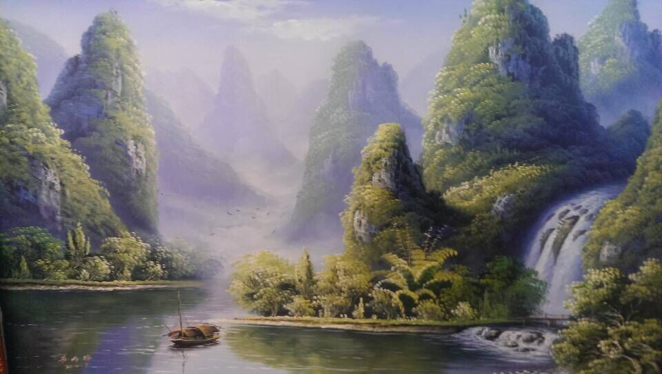 漓龙画院画家姜可道的山水画作品